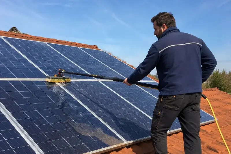 Nettoyage et entretien de panneaux solaires à la Taillée